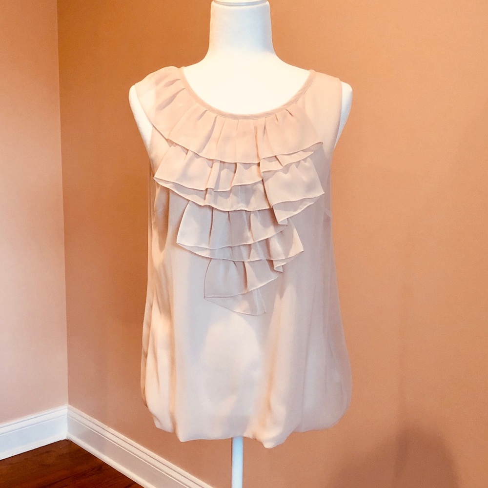 CAbi Sleeveless Blouse with Ruffle Details